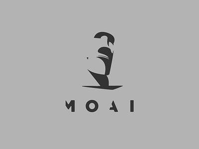 Moai easter island logo minimal moai negative space shadow