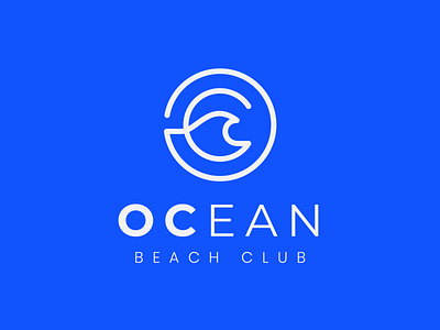 Ocean beach blue brand branding circles club cool design logo minimal monogram wave