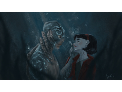 Shape of water #1 charater digital painting illustration shape of water