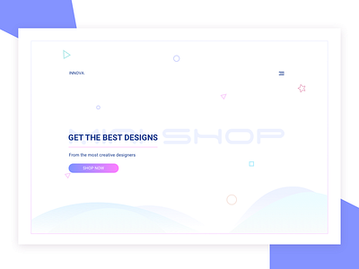 Innova Design Shop app clean landing need shop shopping smart web webapp website white