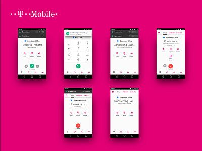 Tmobile Transfer Call Flow design high fidelity comps mobile ui ux wireframe