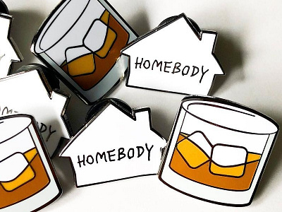 Whiskey on the Rocks & Homebody Enamel Pins