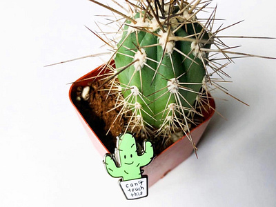 Cant Touch This | Cactus Pin cactus design enamel pin illustration illustrator mc hammer pin design product design succulent vector