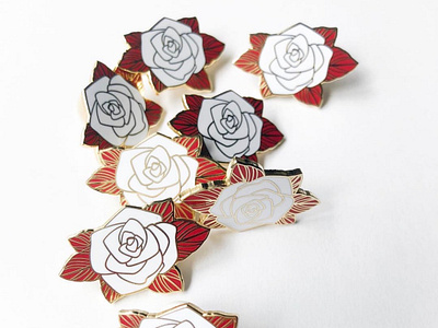 White Rose Hard Enamel Pin