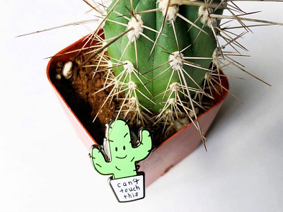 Cactus Can't Touch This Enamel Pin