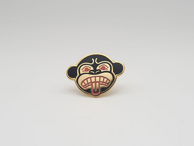 Massive Monkee Native Pin animal enamel pin illustration illustrator monkey native american pin product design seattle