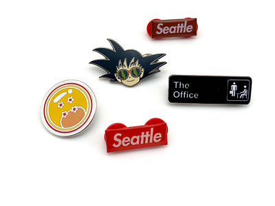 Pin Collage - Goku, Dragon Ball, Seattle Supreme, & The Office