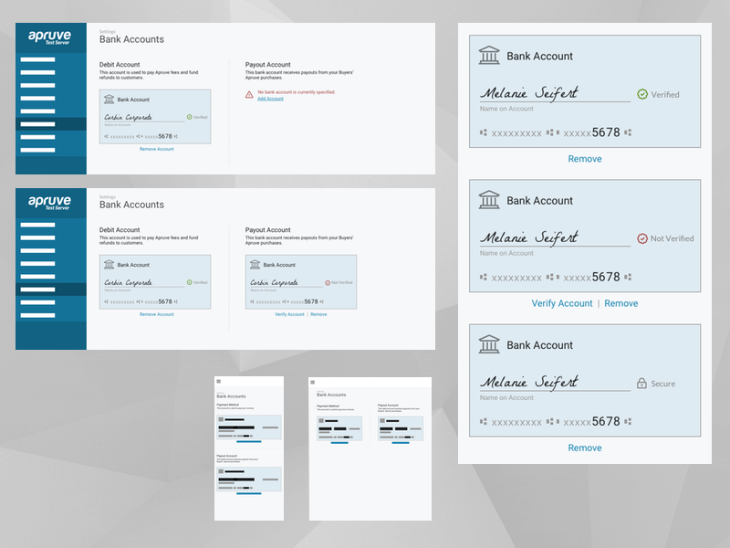 Bank Accounts responsive account bank cards