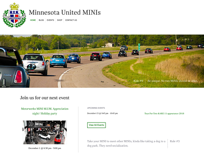 Minnesota United MINIs (M.U.M.) design responsive wordpress