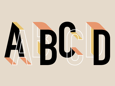 Ayy Bee See Dee 3d condensed font isometric lettering sans serif type typography