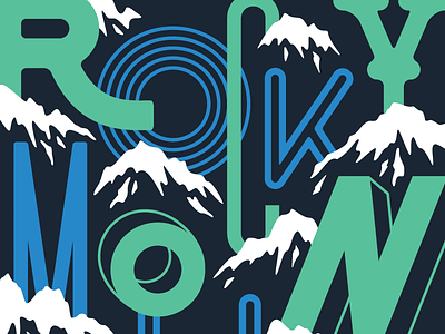 Type Hike blue green lettering mountains national parks nature type hike type sampler typography