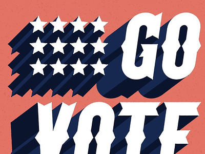 #GOVOTE americana blue govote lettering red typography white
