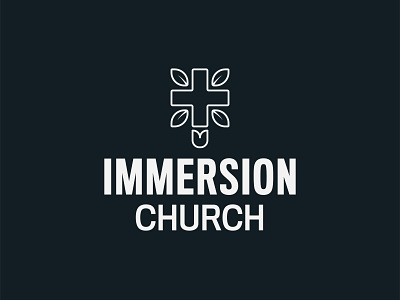 Rejected Concept for Immersion Church church church branding church design church logo cross leaves logo religion stacked tulip