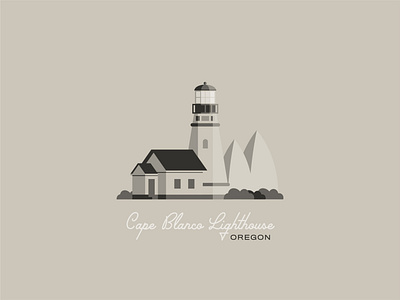 Cape Blanco Lighthouse coast design flat design flat illustration illustration lighthouse northwest oregon pnw vector