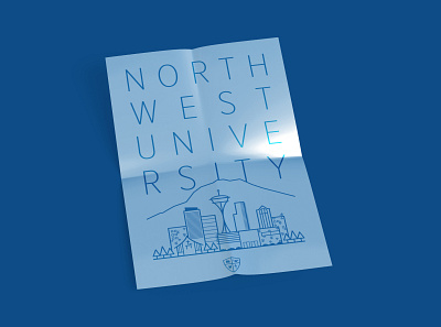 Northwest University Poster academic blue college icons mockup northwest poster swag university