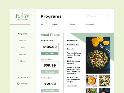 Healthy & Whole Nutrition Website Landing Page healthy healthyfood landing page design landingpage nutrition website whole wireframe