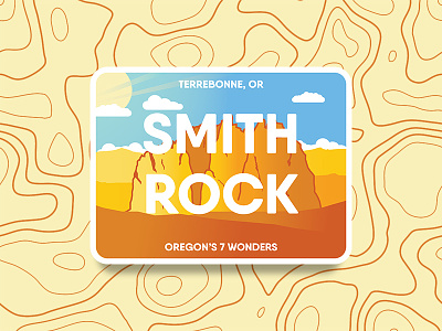 Smith Rock Badge badge desert gradient logo mountain oregon rock smith