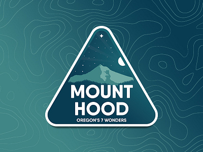 Mount Hood badge gradient hood mountain oregon topography