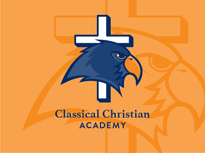 CCA Eagles Logo academy bird christian eagle logo mascot navy orange school