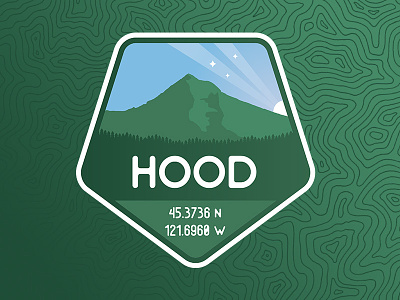 Mt. Hood Badge badge gradient green illustrator logo mountain northwest pnw topography