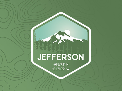 Mt. Jefferson Badge badge gradient green logo mountain northwest pnw topography