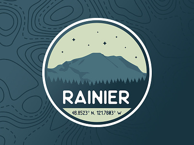 Mount Rainier, WA badge blue gradient logo mountain northwest pnw rainier topography washington washingtonstate