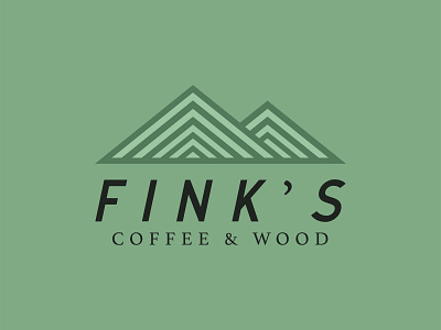 Fink's Coffee and Wood Concept 2 badge coffee green illustration logo mountain mountains wood