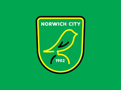 Norwich City Badge canary england football green lineart modern norwich sports logo yellow