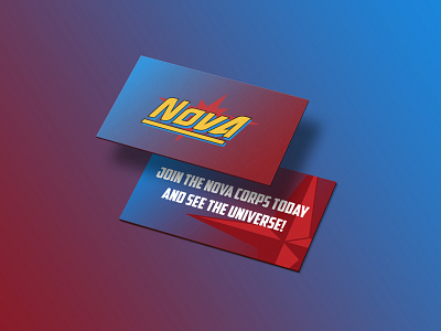 Nova Corps Business Card // Dribbble Weekly Warm-Up blue business card comics gradient marvel mock up red super hero warm up