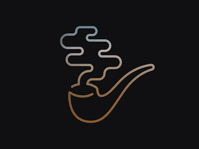 Pipeline gradient linework logo minimal monoline pipe smoke