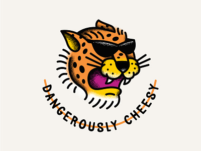 Dangerously Cheesy cheeto chester parody snack stipple sunglasses tattoo
