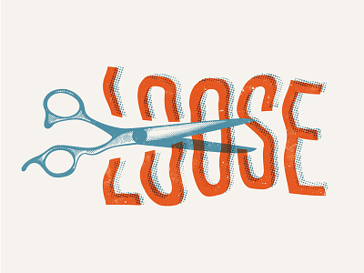 Cut Loose barber duotone halftone retro scissor shear typography