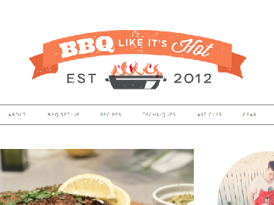 BBQ Like It's Hot barbecue bbq branding fire graphic header illustration logo ribbon