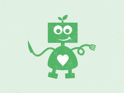 Ron green illustration logo robot vector wip