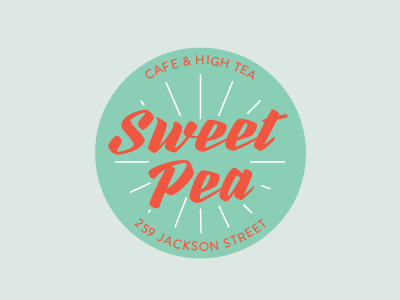 Sweet Pea Branding 1950s branding cafe fifties high tea identity logo mango peach teal