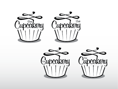 WIP Cupcakery brand cupcake logo script typography wip