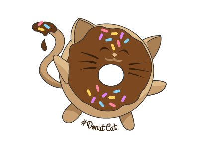 Donut Cat cat character donut illustration