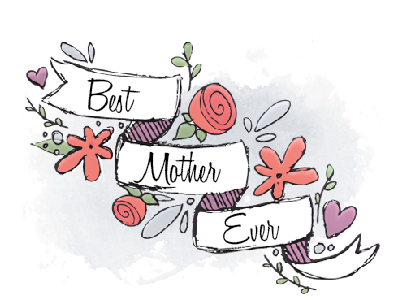 Mother's Day Illo WIP day flowers illo illustration mothers script scroll watercolour