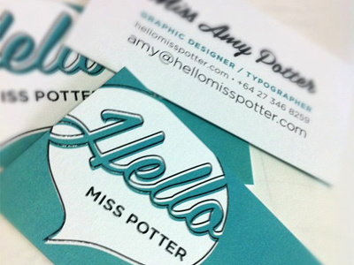 What My Cards Ended Up Looking Like biz business card raised ink teal turquoise