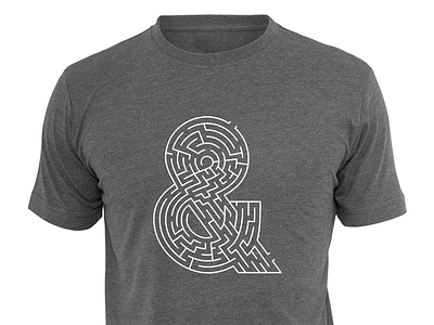 Andmaze T-shirt ampersand and charcoal clothing gray maze silkscreen t-shirt