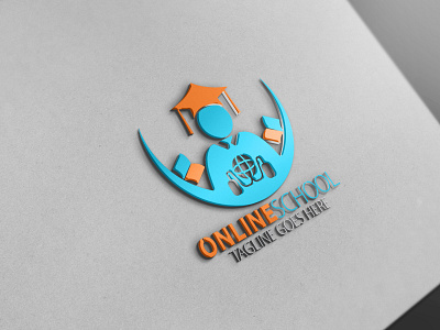 Online School logo branding business clean company illustration logo online school logo ui vector