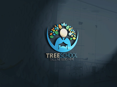 Tree School Logo branding business clean company corporate illustration logo tree school logo tree school logo