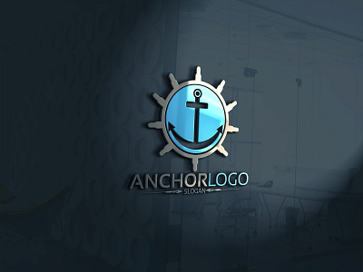 Anchor Logo abstract anchor anchor symbol blue brand branding line logotype simple template vector