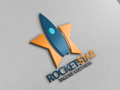 Star Rocket Logo astronaut blast business clean cloud cloud computing earth grey lift mars mockup moon off outer pluto print ready purple rocket ship silver