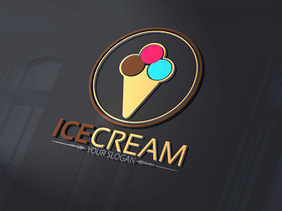 Ice Cream Logo agency brand branding business child food cold company concept corporate design editable exclusive free font free resizeble fruit ice cream idea identity illustrative logo