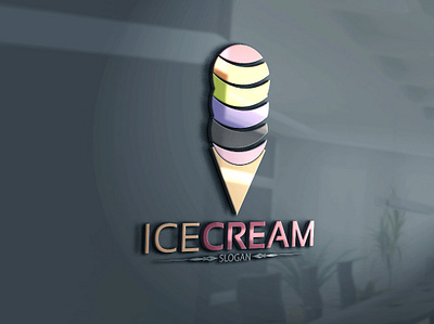 Ice Cream Logo agency brand branding business child food cold company concept corporate design editable exclusive free font free resizeble fruit ice cream idea identity illustrative logo