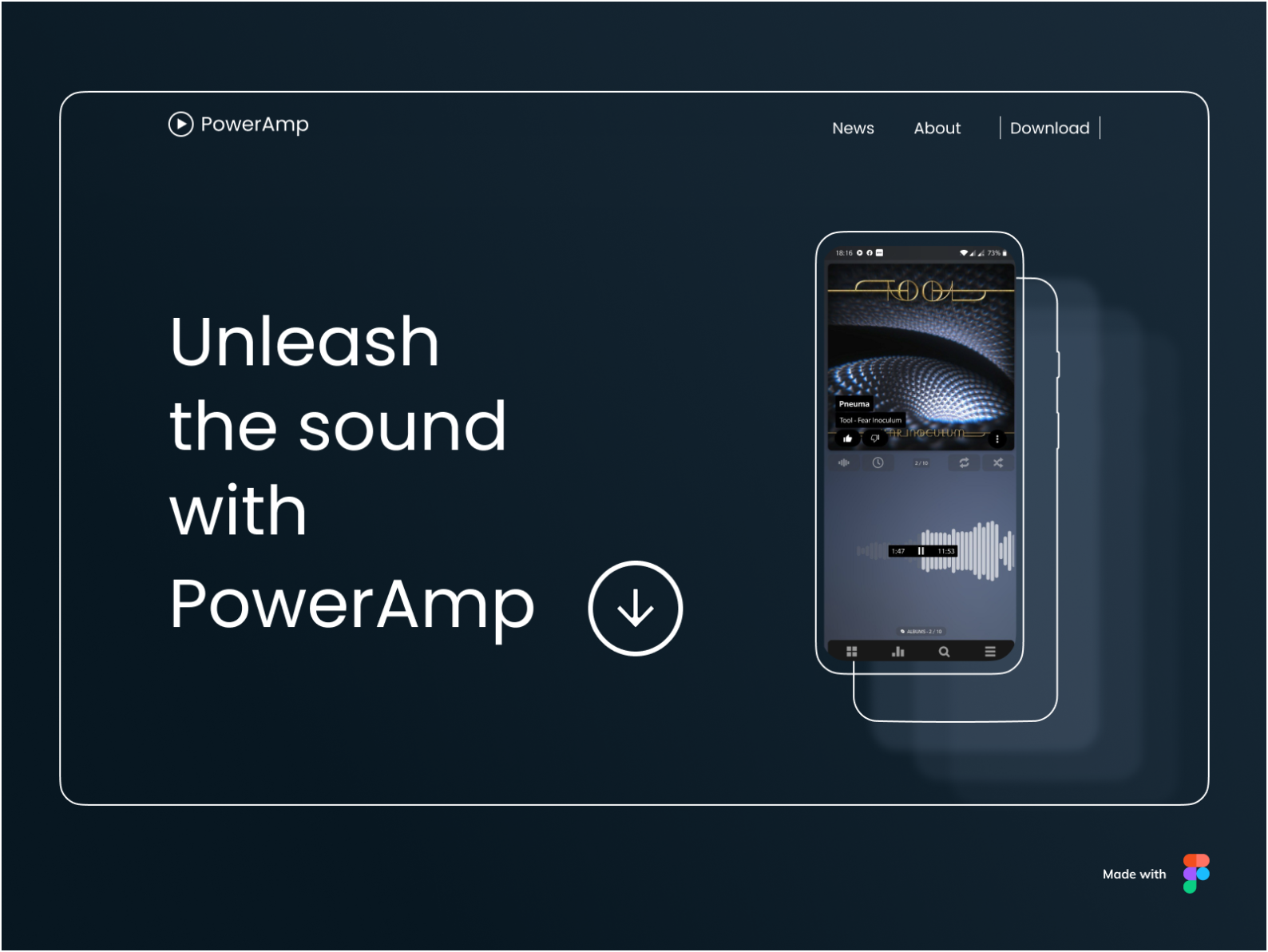 PowerAmp Landing Page Concept (1/2) by Stanislav Stefaniuk 🇺🇦🇵🇱 on Dribbble