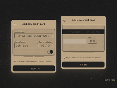 DailyUi :: 001 - Credit Card Checkout app concept daily 100 challenge dailyui design doom figma minimal