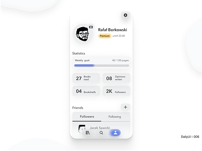 DailyUI :: 006 - Profile Screen