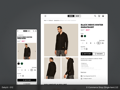 DailyUI :: 012 - E-Commence, Single Item (1/2)